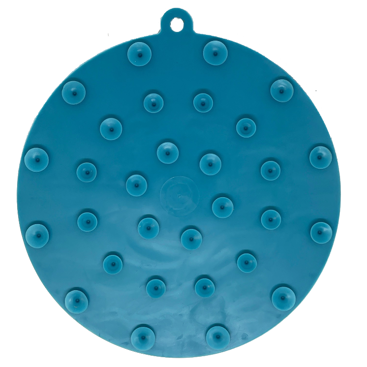 Lighthouse eMat with suction cups for dog enrichment and calming, sea foam blue textured lick mat made in USA