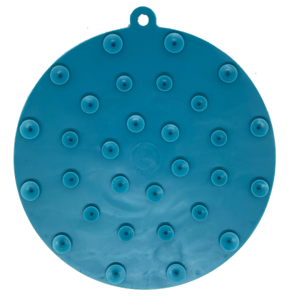 Lighthouse eMat with suction cups for dog enrichment and calming, sea foam blue textured lick mat made in USA