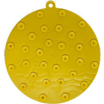 Sun n' Sea eMat yellow dog lick mat with suction cups and beach texture design