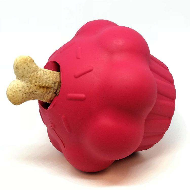 Cupcake eDispenser Durable Rubber Chew Toy & Treat Dispenser for Dogs