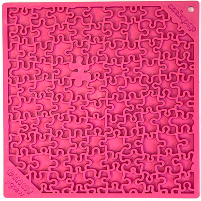 Pink Jigsaw Puzzle eMat lick mat for dog anxiety relief and mental stimulation