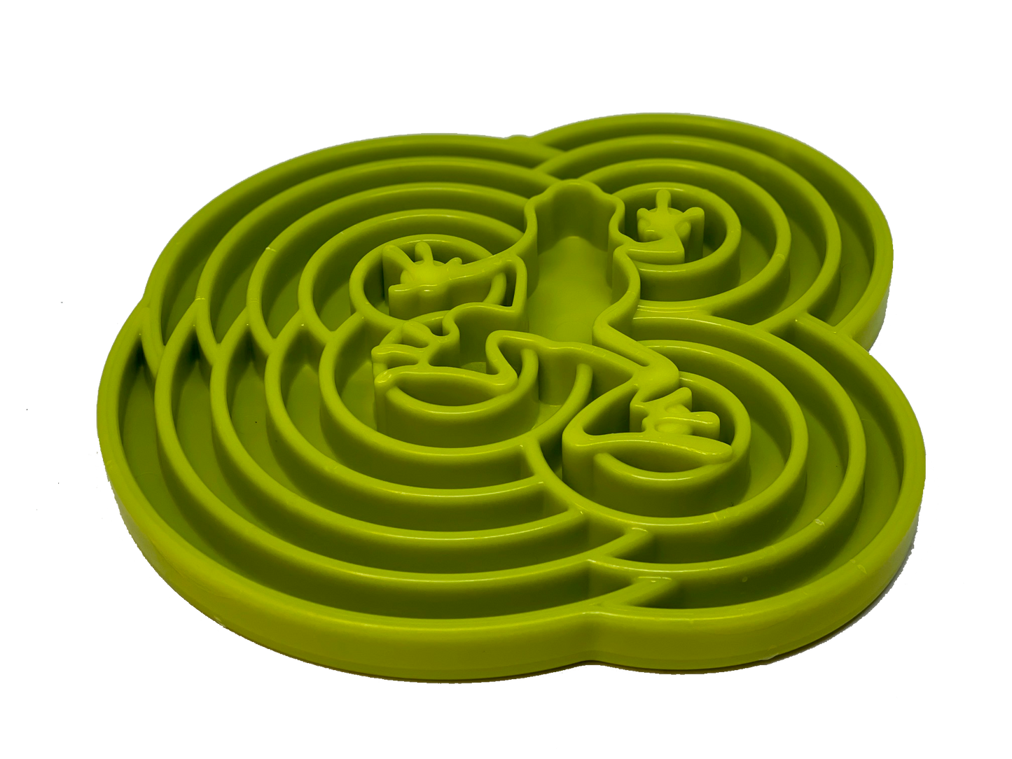 Green Water Frog eTray slow feeder dog bowl with textured maze design for mental enrichment and anxiety relief