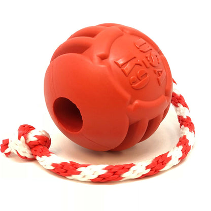 USA-K9 Stars and Stripes ultra-durable red rubber chew toy for large power-chewing dogs