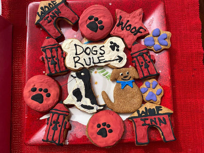 Organic dog cookies in playful shapes and colors from Dog Life Organic Dog Cookie Box
