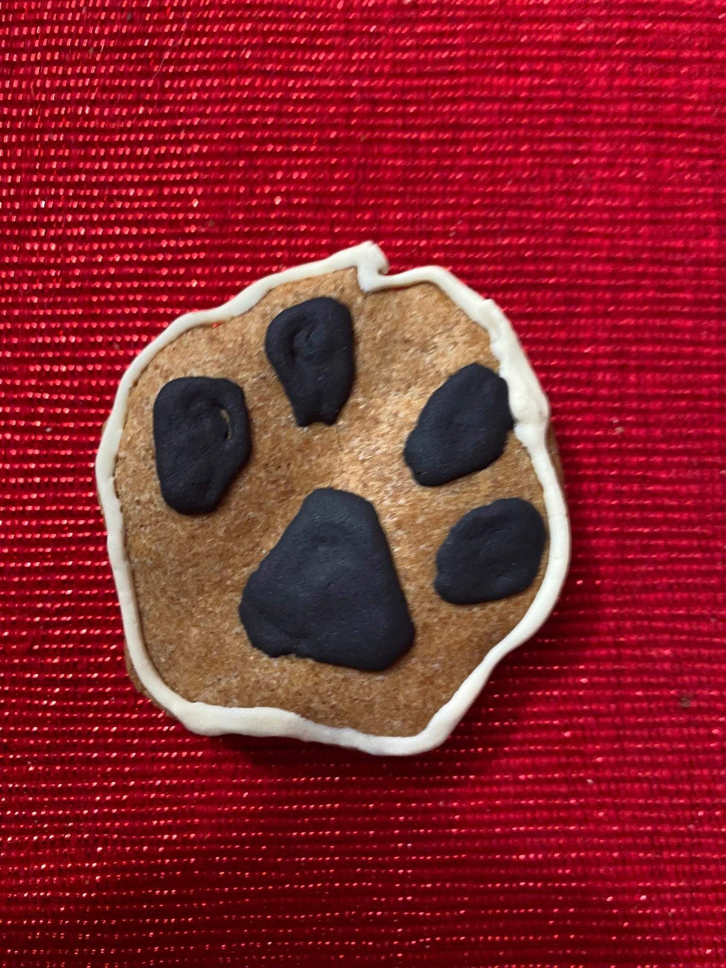 Get Well Organic Dog Cookie Box peanut butter paw print dog treat on red background