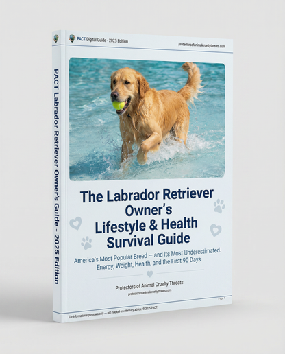 2025 edition of the PACT Labrador Retriever Owner’s Lifestyle & Health Survival Guide digital book cover