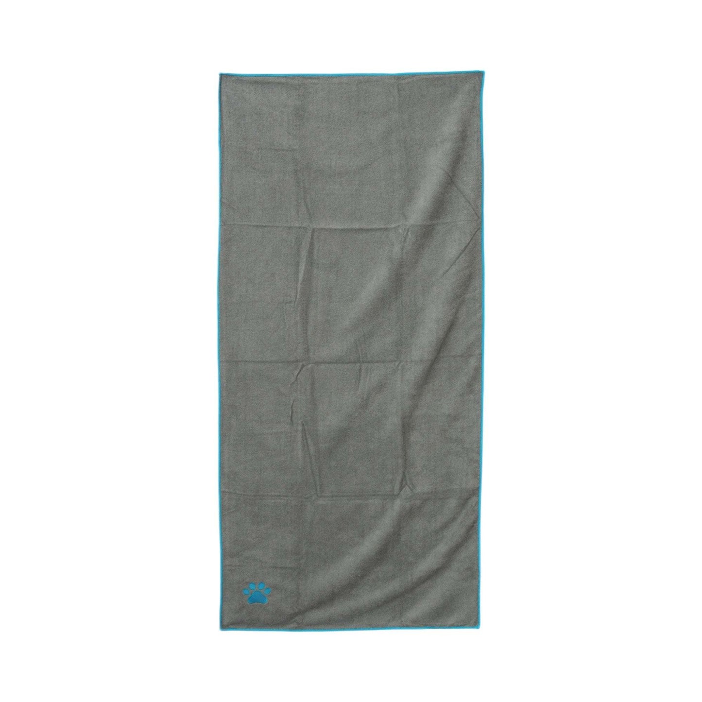 Country Living Large Gray Microfiber Dog Bath Towel with Paw Print