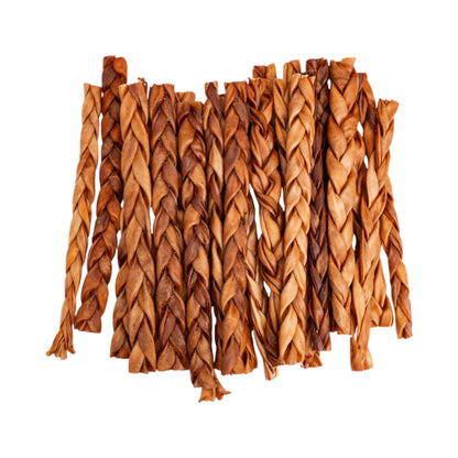 All-natural braided collagen sticks dog treats for joint, skin, and coat health