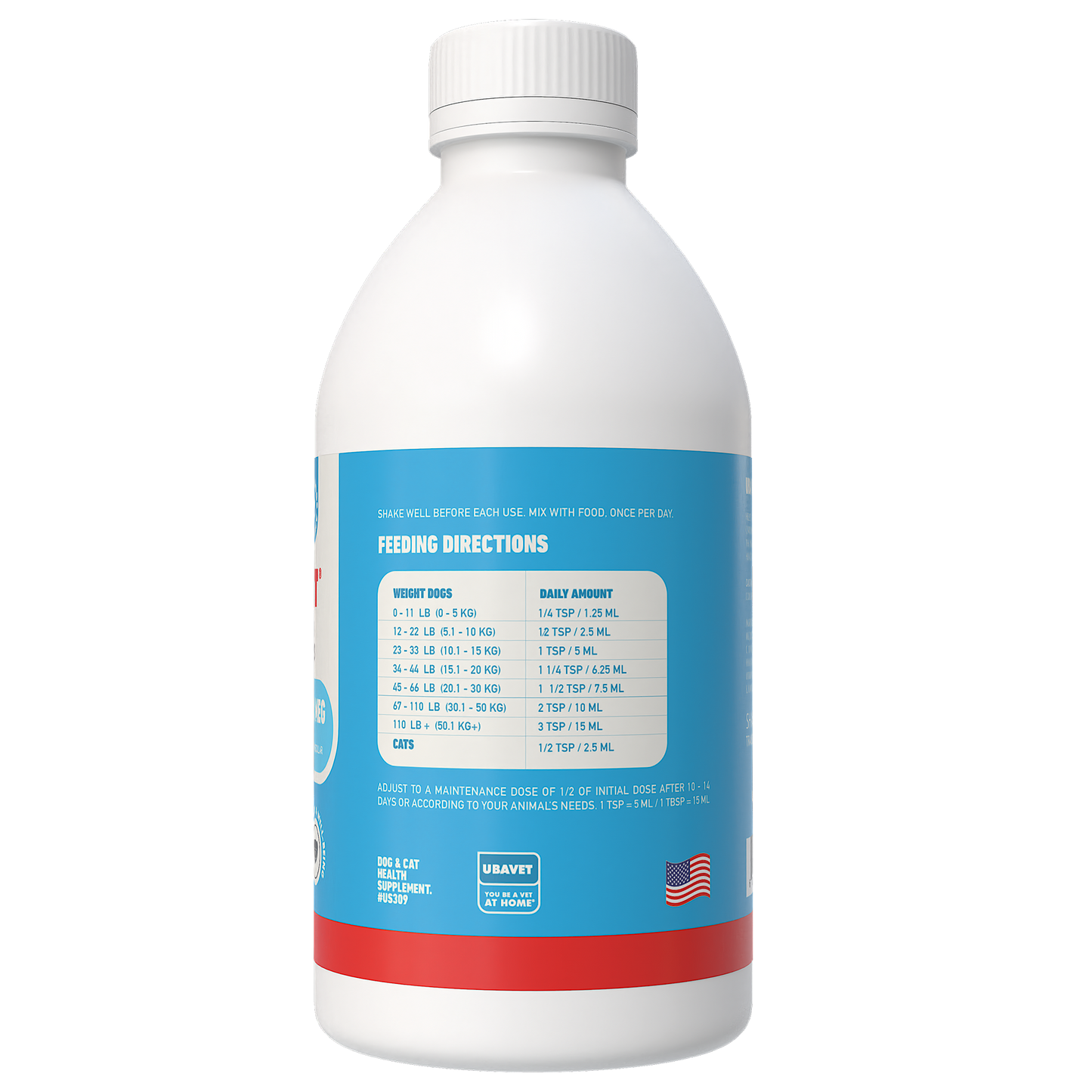 UBAVET Joint Power MEG liquid for dogs and cats promoting joint health, mobility, and inflammation relief