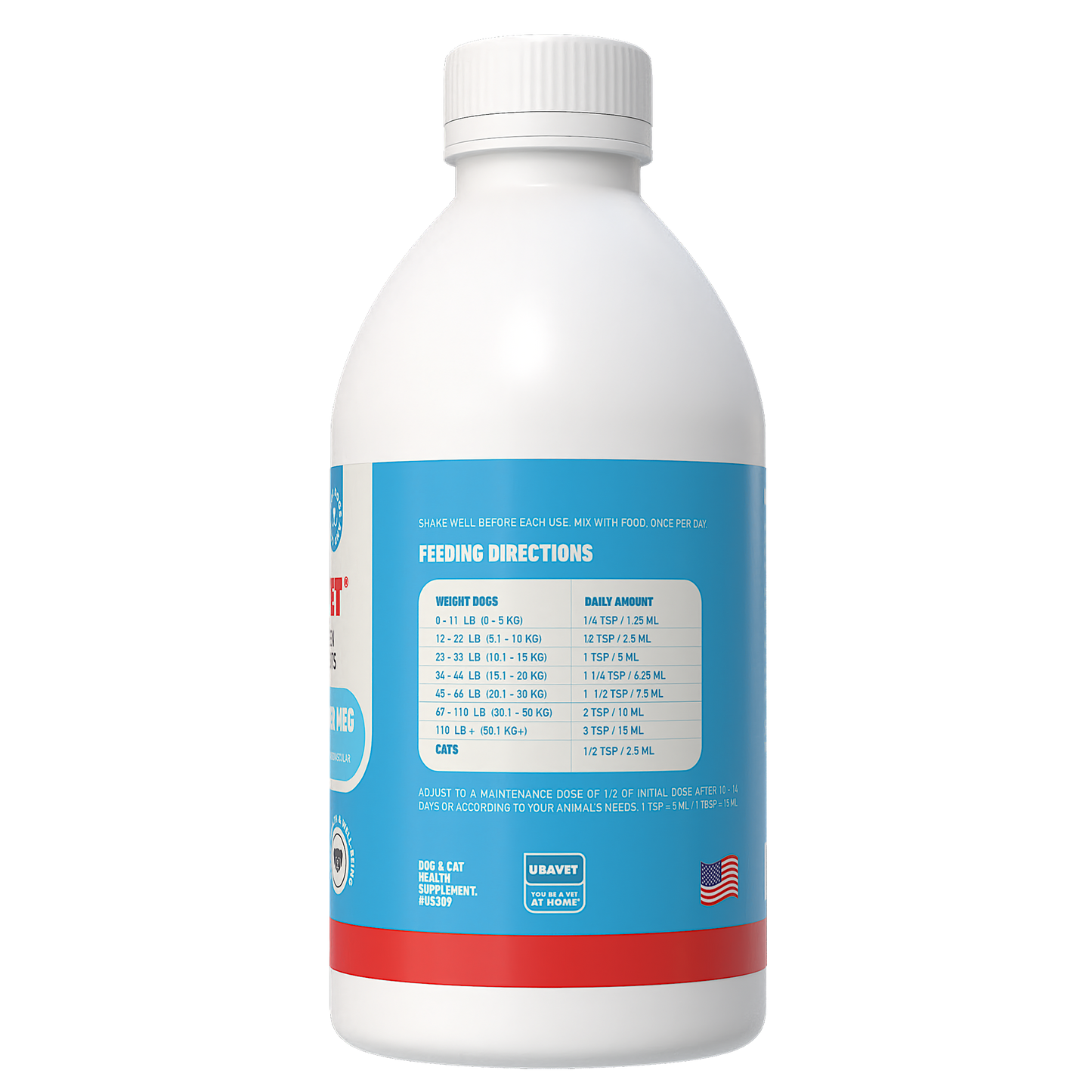 UBAVET Joint Power MEG liquid supplement for dogs and cats promoting joint health and mobility
