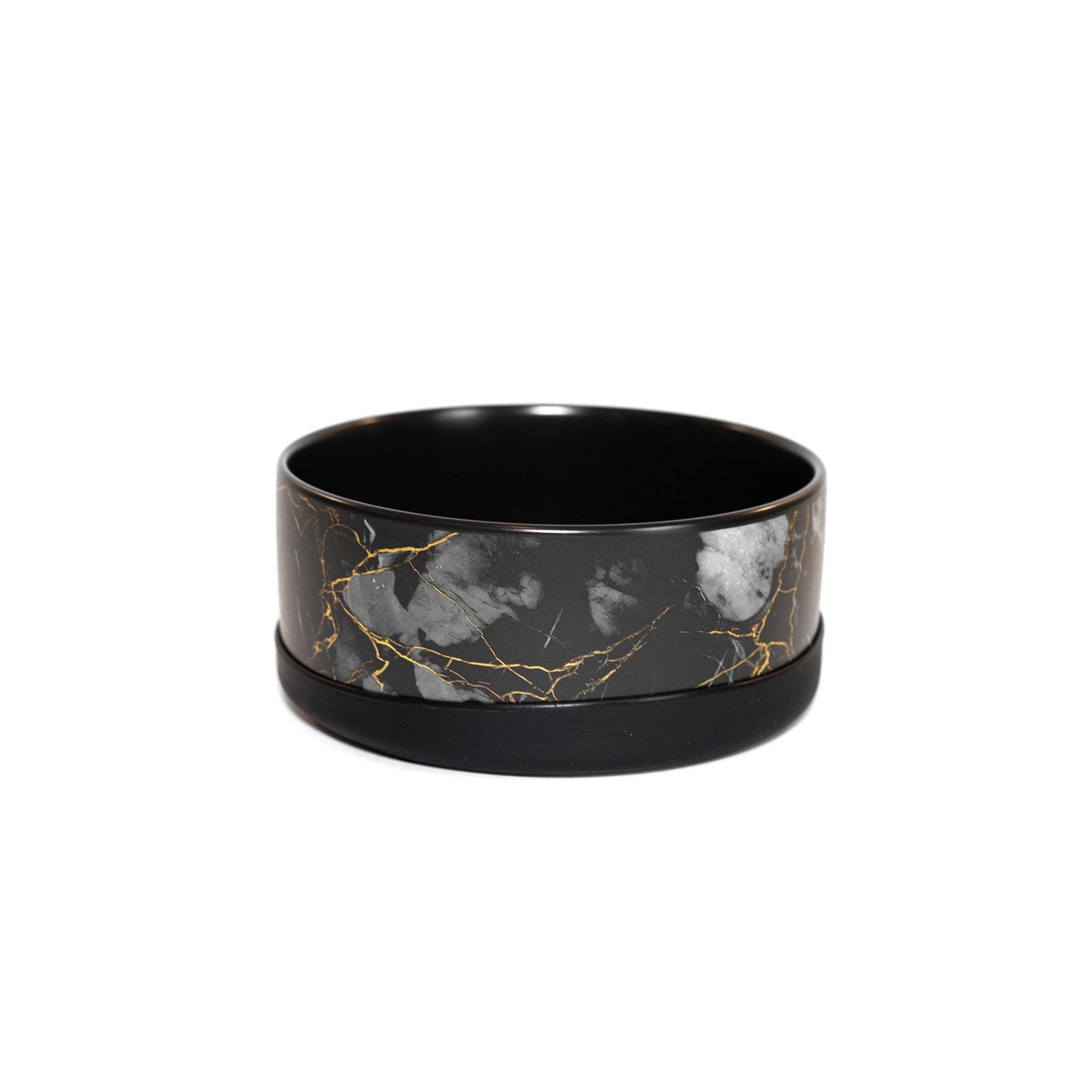 Limited Edition Ceramic Bowl | Elegant Black & Gold Marble Design