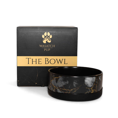Limited Edition Ceramic Bowl | Elegant Black & Gold Marble Design