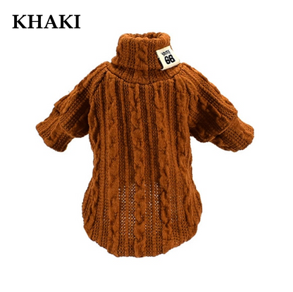 Winter Warm Knitted Turtleneck Sweater for Small Dogs and Cats - Cozy