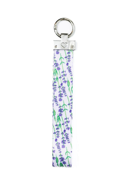 Lavender Blooms Dog Bandana and matching floral keychain accessory set