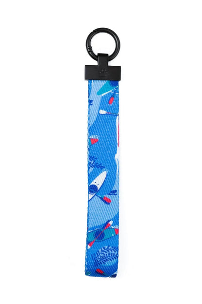 K9 Kayak dog bandana matching blue kayak pattern spring-loaded keychain accessory