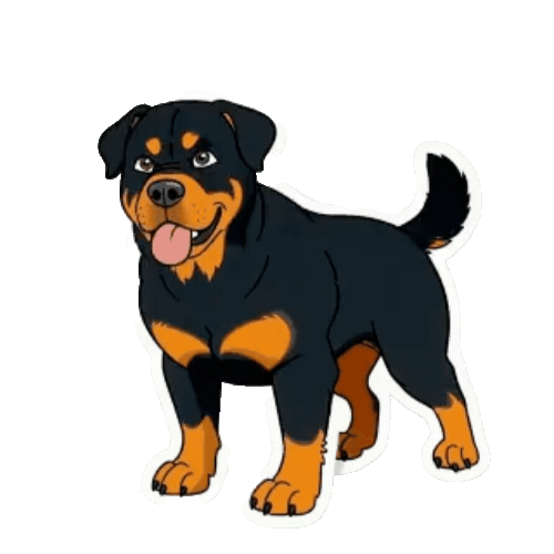 Animated Rottweiler Sticker Pack — 10 GIF Stickers | Instant Digital Download