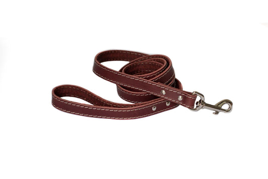 Pro Line Hunting Chocolate Leather Leash made of full-grain American leather with European steel clasp and commercial-grade stitching