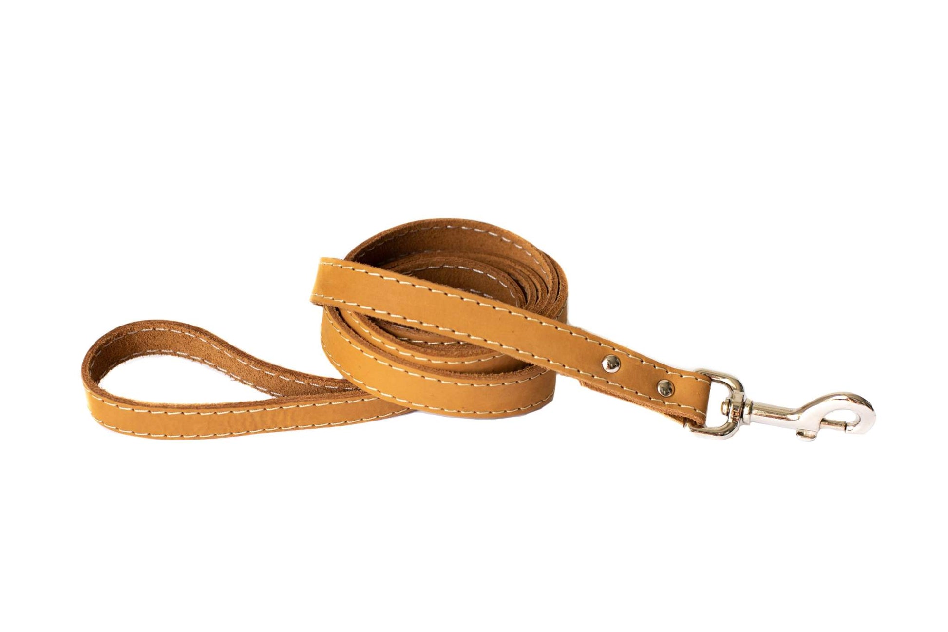 Pro Line Hunting Khaki Leather Leash made of full-grain American leather with European steel clasp