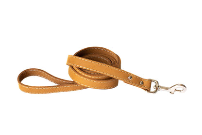 Pro Line Hunting Khaki Leather Leash made of full-grain American leather with European steel clasp