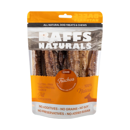 BAFFS NATURALS All-Natural Premium Lamb Trachea Dog Chews – 2 Pack 