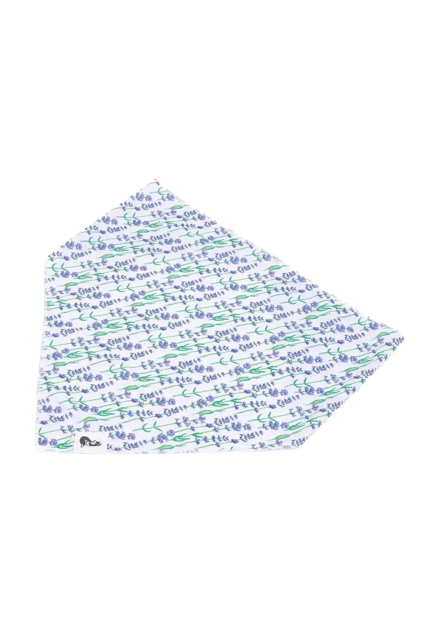 Lavender Blooms Dog Bandana with purple floral pattern, lightweight and breathable fabric