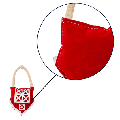 Country Living Faux Leather red barn dog chew toy with durable construction and non-toxic materials
