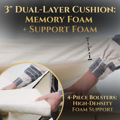 Luxury orthopedic dog bed with memory foam and plush boucle cover for joint support and comfort