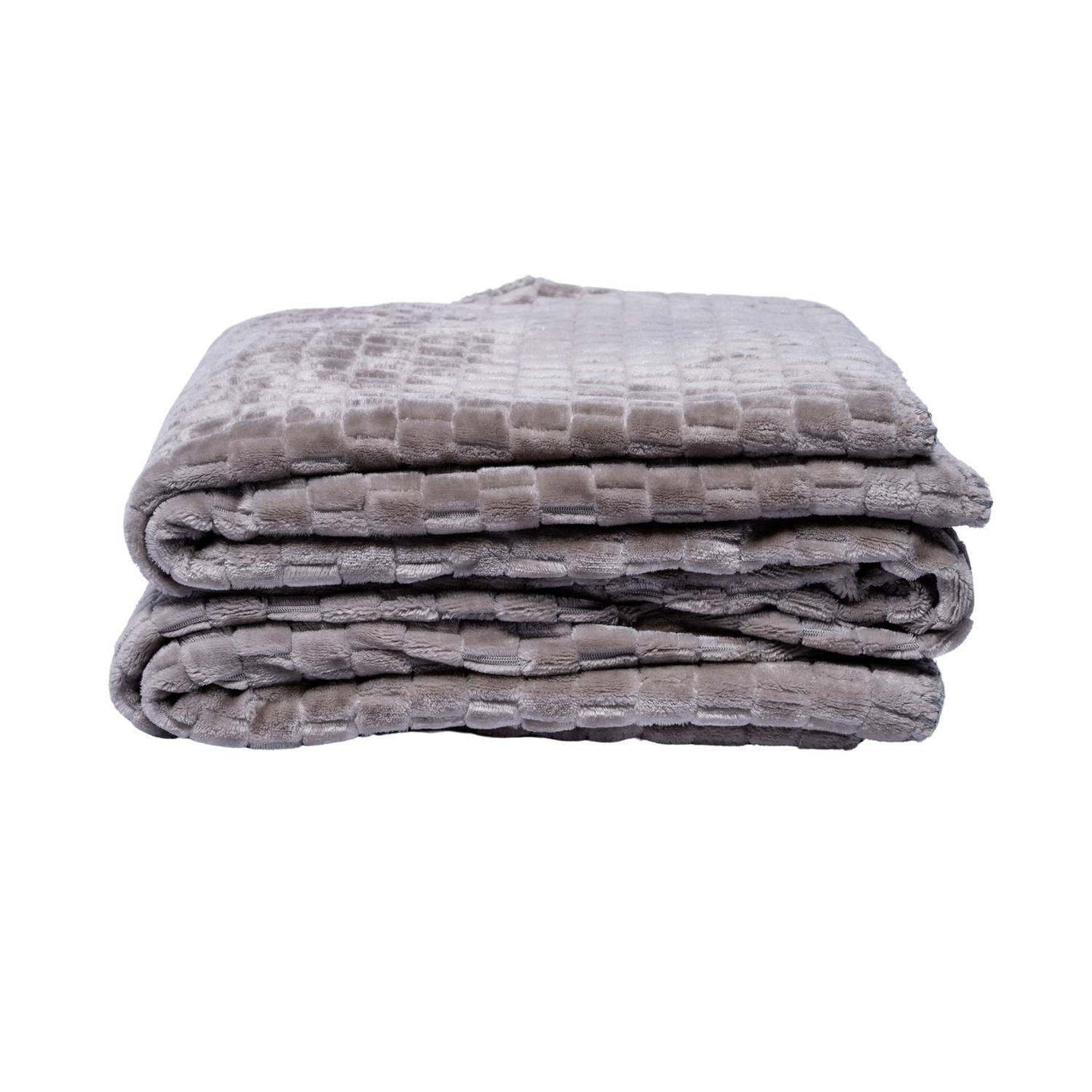Family Textured Luxury Sherpa Pet Blanket folded with soft coral fleece and white Sherpa bottom, 50x60 inches