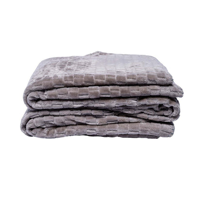 Family Textured Luxury Sherpa Pet Blanket folded with soft coral fleece and white Sherpa bottom, 50x60 inches