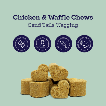 Chicken and Waffles Chews - Healthy Dog Treats with Flavor & Nutrition