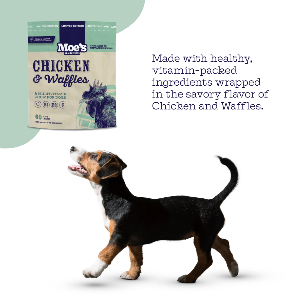 Chicken and Waffles Chews - Healthy Dog Treats with Flavor & Nutrition