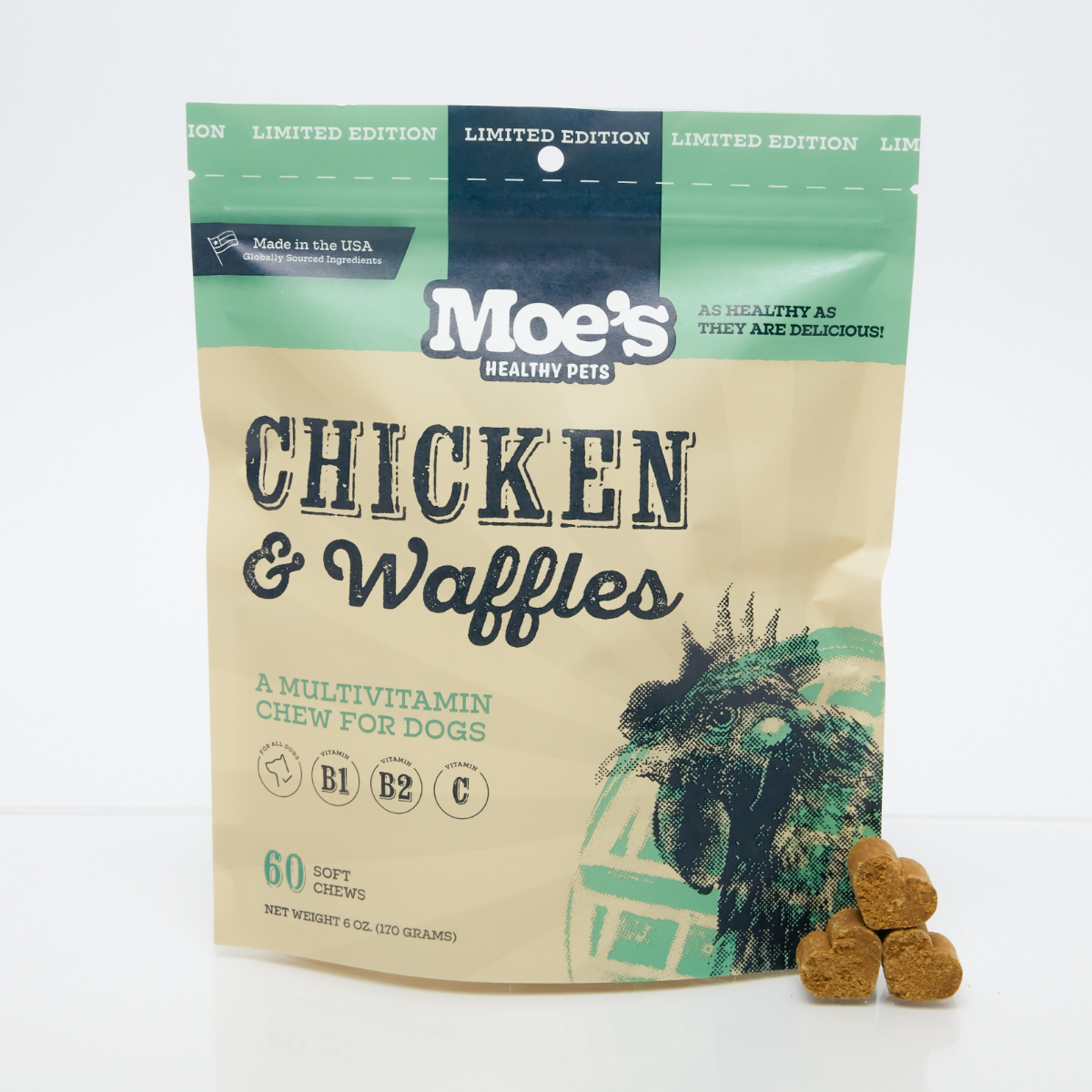 Chicken and Waffles Chews - Healthy Dog Treats with Flavor & Nutrition