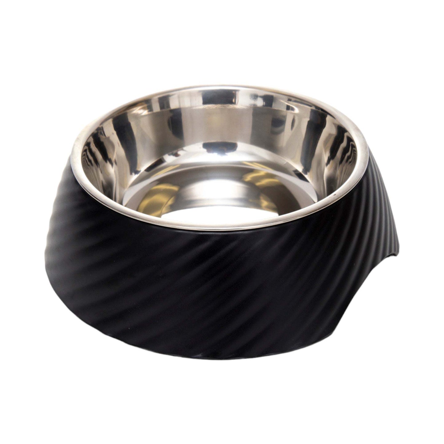 Country Living - 2 Round Twill Melamine Dog Bowls Removable Inserts