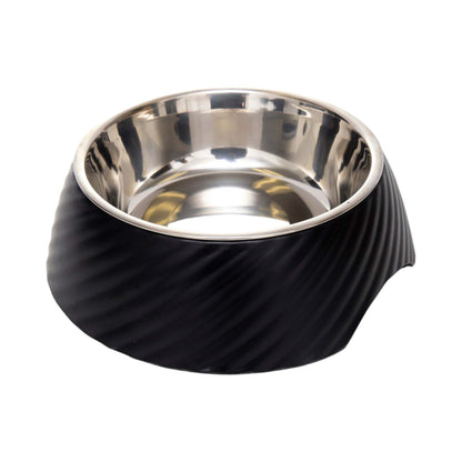 Country Living - 2 Round Twill Melamine Dog Bowls Removable Inserts