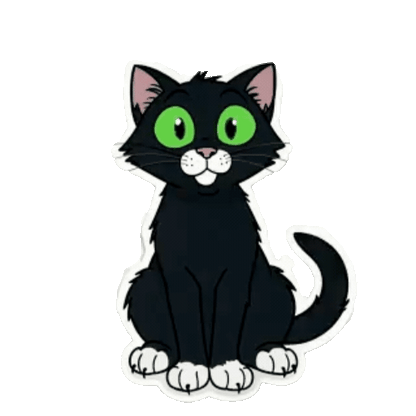 Animated Black Cat Sticker Pack — 10 GIF Stickers | Instant Digital Download