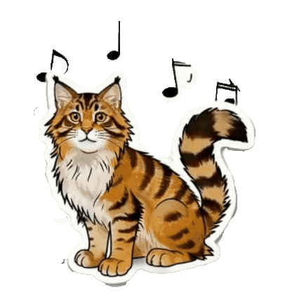 Animated Maine Coon Sticker Pack — 10 GIF Stickers | Instant Digital Download