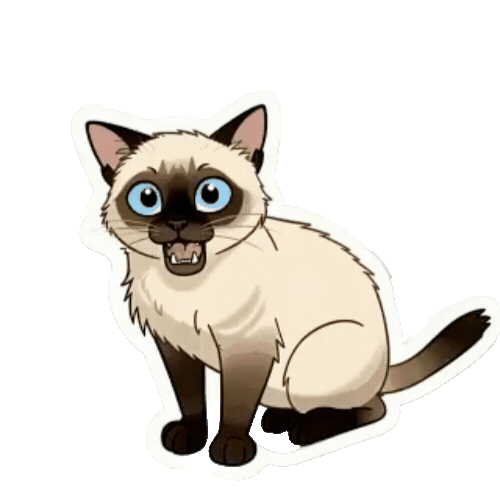 Animated Siamese Sticker Pack — 10 GIF Stickers | Instant Digital Download