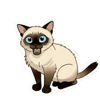 Animated Siamese Sticker Pack — 10 GIF Stickers | Instant Digital Download