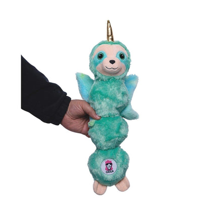 Mystical Mint Winged Sloth Plush Dog Toy – Squeaker Crinkle Paper Fun