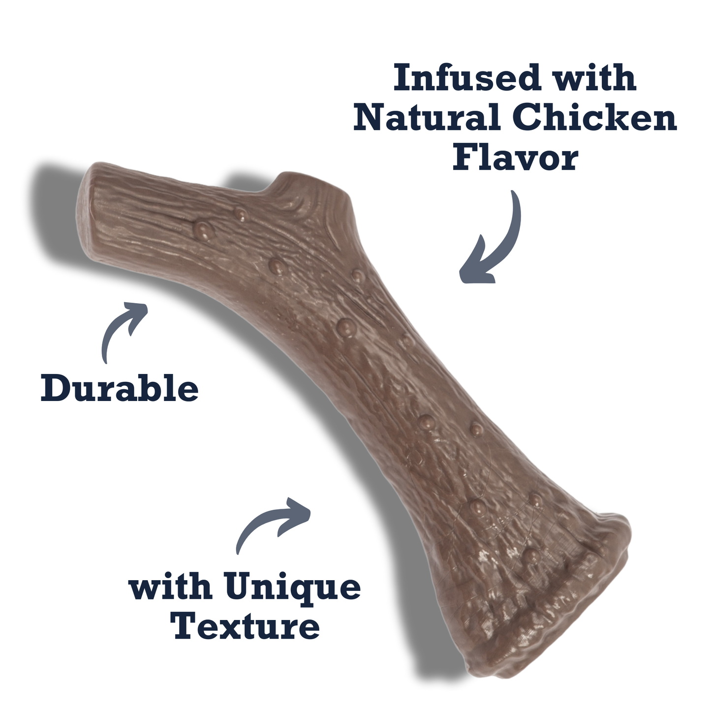 Country Living Nylon Antler dog chew toy infused with natural chicken flavor and durable textured design