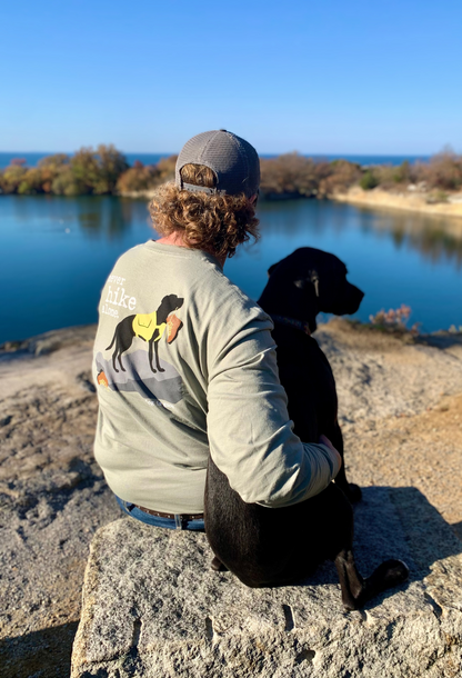 Never Hike Alone Long Sleeve T-shirt | Perfect for Outdoor Dog Lovers