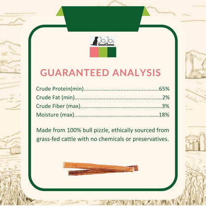 All-natural beef bully sticks dog treats 6-inch high-protein chew sticks pack of 4