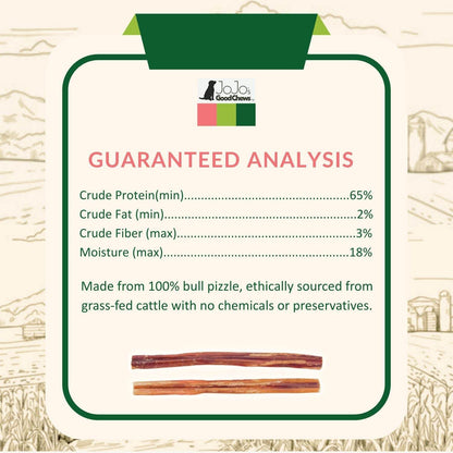 All-Natural Beef Bully Stick Dog Treats - 12-Inch Jumbo Chews (2-Pack)