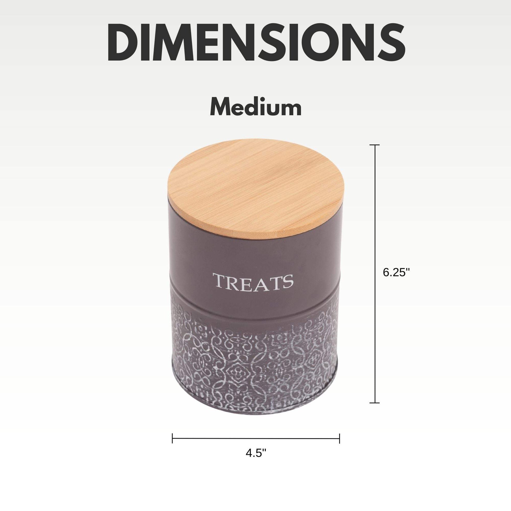 Country Living DoCountry Living Dog Treat Canisters - 2 Carbon Steel Jars Bamboo Lidsg Treat Canisters set of 2 volcanic gray carbon steel jars with bamboo lids for pet treat storage