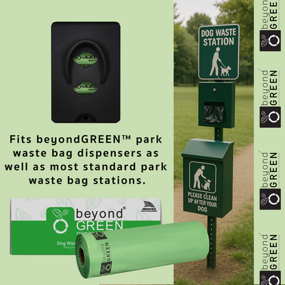 Roll of beyondGREEN dog waste bags for park dispensers with 200 strong, leak-resistant, unscented bags