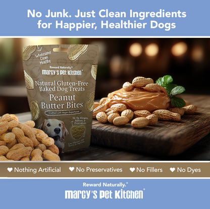 All-Natural Vegan Peanut Butter Biscuit for Dogs -Marcy's Pet Kitchen®