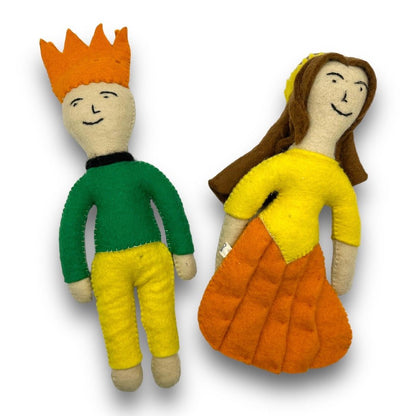 Prince and Princess Dog Felt Toys handmade royal dolls for dog play and mental enrichment