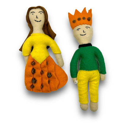 Prince and Princess Dog Felt Toys made of durable, non-toxic wool blend fabric, designed as soft companions for dogs.