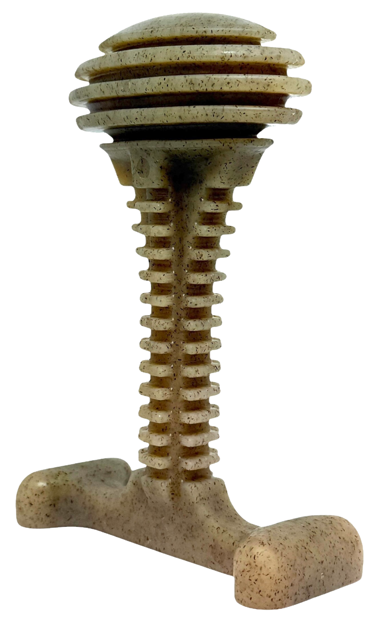Honey Bone Dental Tower indestructible nylon chew toy for large dogs with textured dental cleaning design
