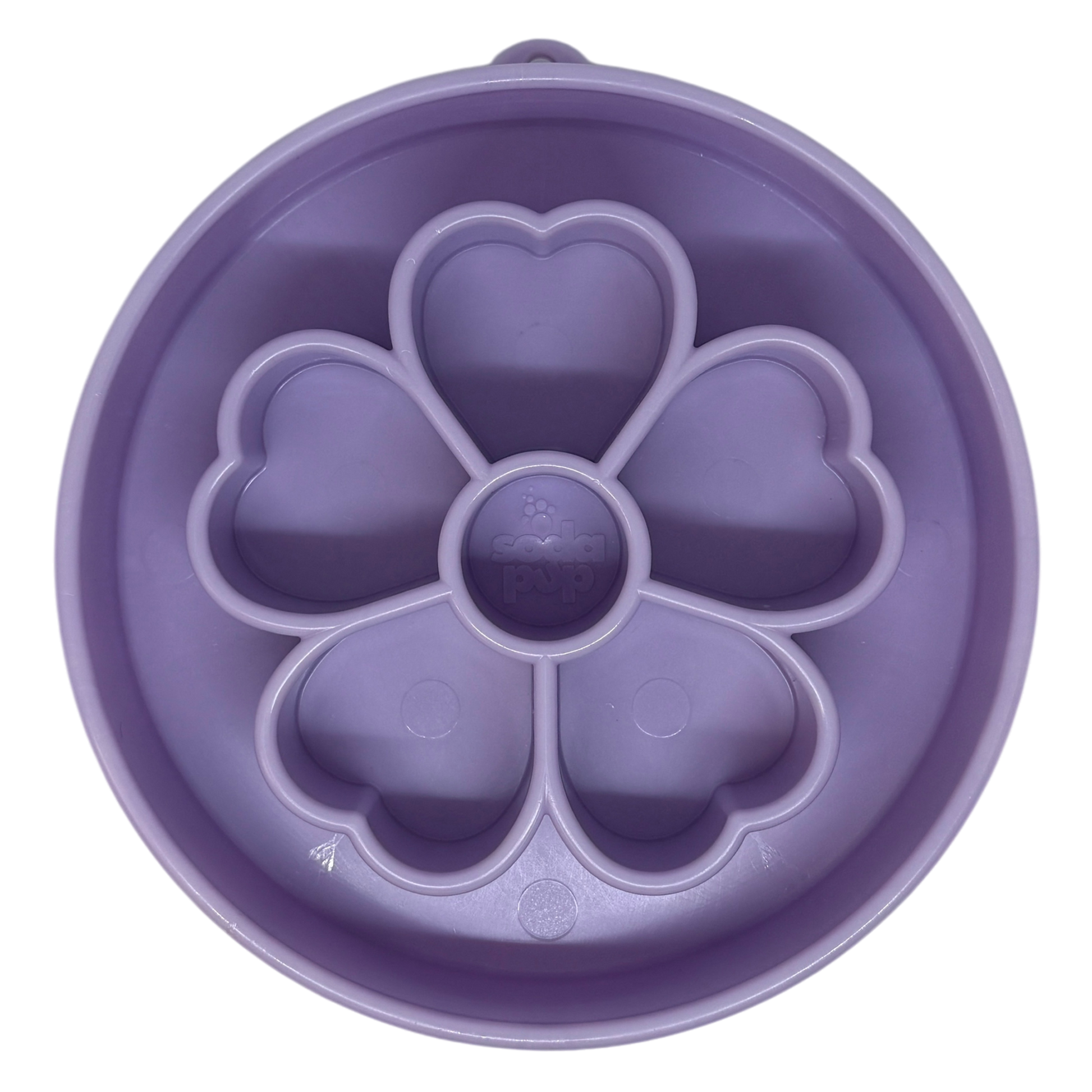 Purple Flower eBowl Deep Slow Feeder Dog Bowl with segmented chambers for healthy eating and enrichment